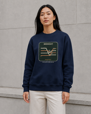 Midnight Transit Heavyweight Sweatshirt in New French Navy — model visualisation