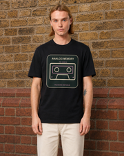 Analog Memory Organic T-Shirt in Black — model visualisation