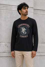 Athletic Club Organic Long Sleeve Tee in Black — model visualisation