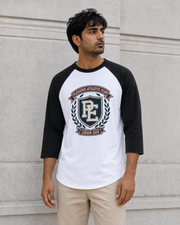 Athletic Club Raglan Tee in White / Black — model visualisation
