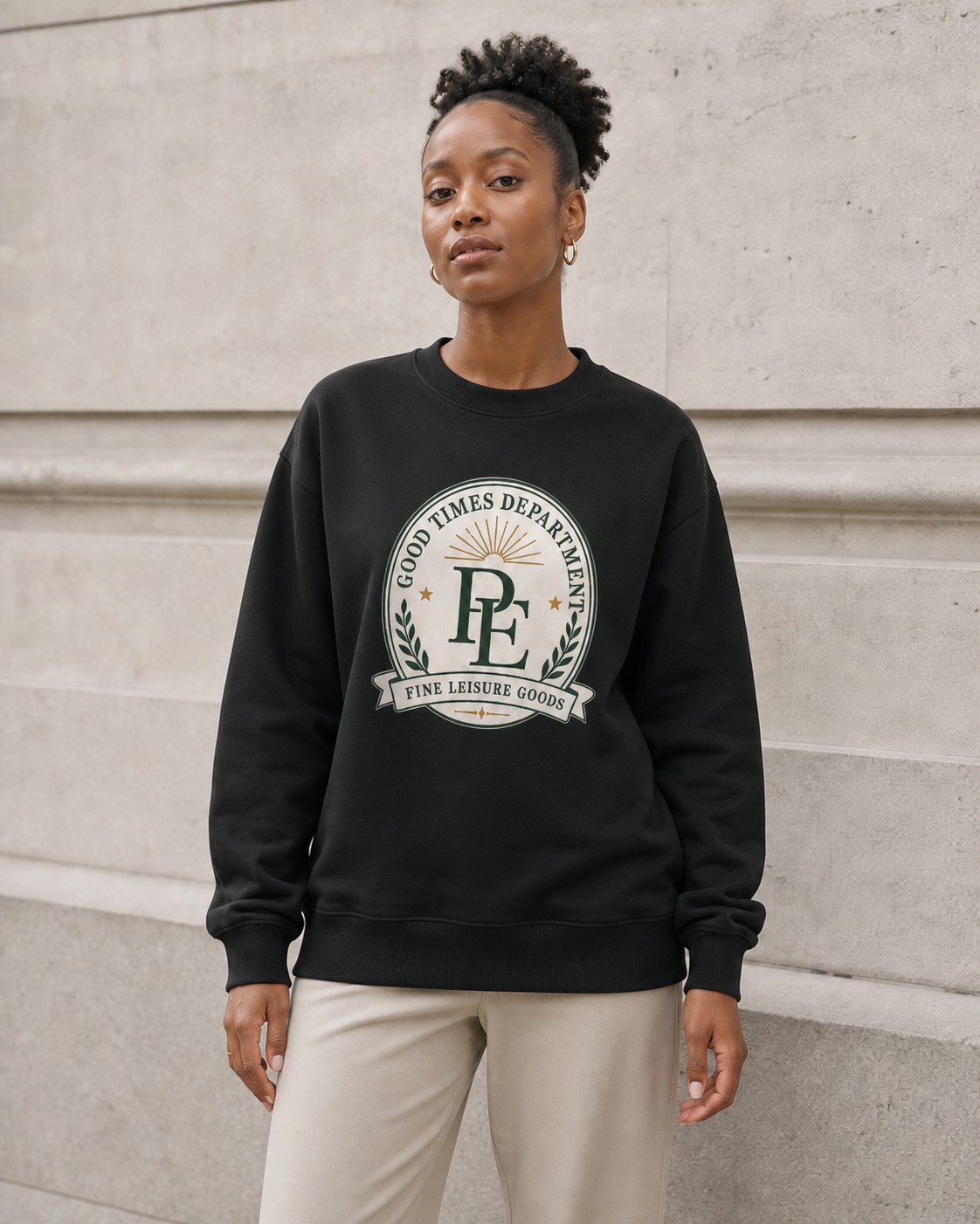 Department Heavyweight Sweatshirt in Deep Black — model visualisation