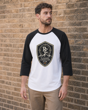 Expedition Club Raglan Tee in White / Black — model visualisation