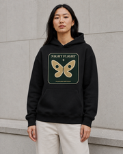 Night Flight Hoodie in Deep Black — model visualisation