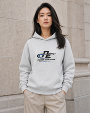 Racing Division Heavyweight Hoodie in Heather Grey — model visualisation