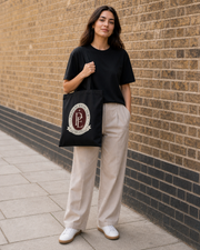 Social Club Cotton Tote in Black — model visualisation