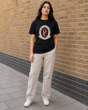Social Club Organic Everyday Tee in Black — model visualisation