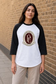 Social Club Raglan Tee in White / Black — model visualisation