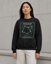 Star Map Heavyweight Sweatshirt in Deep Black — model visualisation