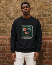 Studio Practice Heavyweight Sweatshirt in Deep Black — model visualisation