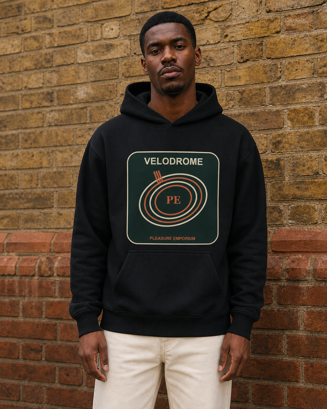 Velodrome Hoodie in Deep Black — model visualisation