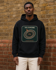 Velodrome Hoodie in Deep Black — model visualisation