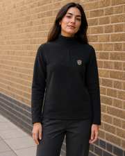 PE Shield Quarter-Zip Fleece in Black — model visualisation
