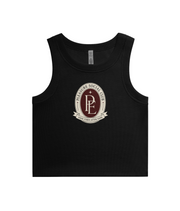 Social Club Rib Crop Tank in Black — supplier-approved garment mockup