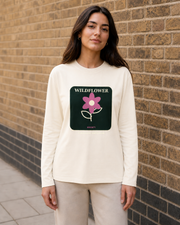 Wildflower Society Organic Long Sleeve Tee in Natural Raw — model visualisation